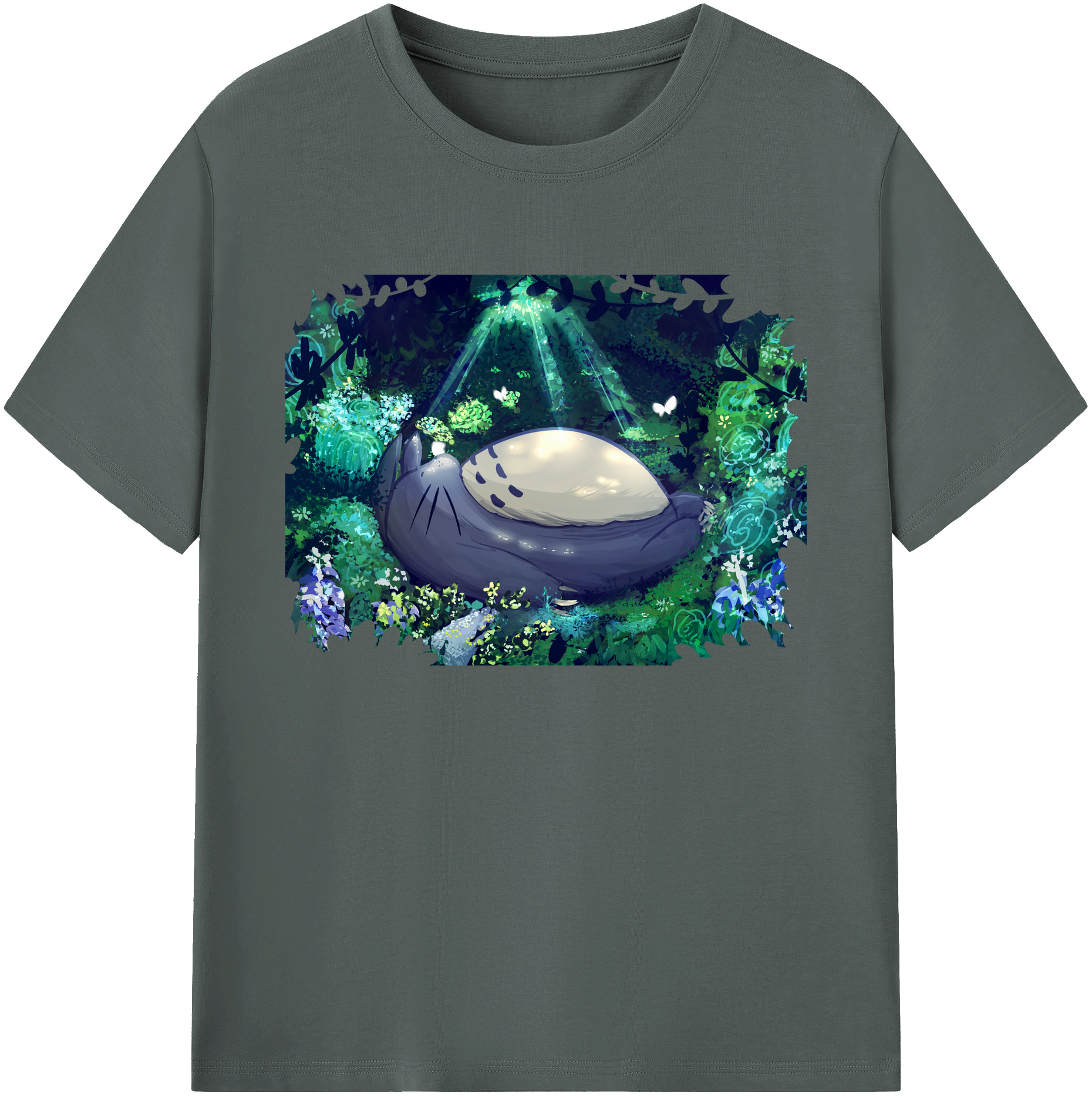 （画像用） となりのトトロ 草壁メイ 草壁サツキ My Neighbor Totoro Satsuki Kusakabe Mei Kusakabe 綿100％ メンズ半袖Tシャツ｜肌触りやわらか＆通気性